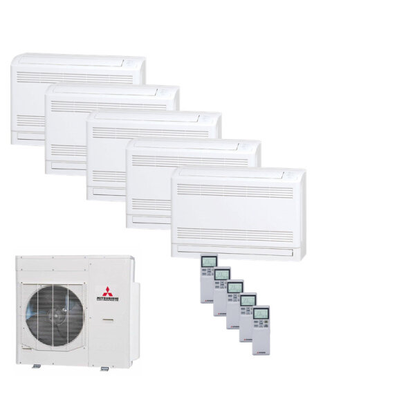 Mitsubishi Heavy Set 5 Truhengeräte 2,5kW 5 x SRF25ZS-W + SCM100ZS-W R32 Klimaanlage
