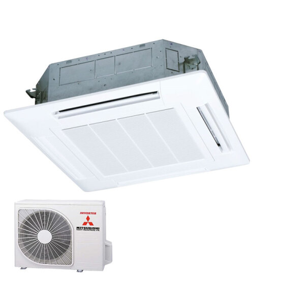 Mitsubishi Heavy Set 4-Wege-Deckenkassette 4,0 kW Standardpaneel FDT40VH + SRC40ZSX-W1 R32