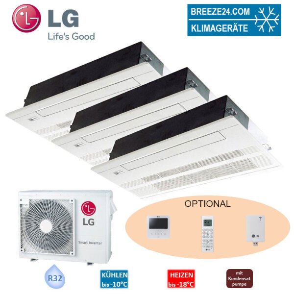 LG Set 3 x 1-Wege-Deckenkassette 3,5 kW 3 x MT11R NU1 mit Blende + MU4R25 U22 R32 Klimaanlage