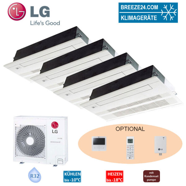 LG Set 4 x 1-Wege-Deckenkassette 2,6 kW 4 x MT09R NU1 mit Blende + MU4R25 U40 R32 Klimaanlage