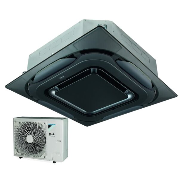 Daikin Set 4-Wege-Deckenkassette 6,8 kW - FCAHG71H-5 + Blende BYCQ140EPB design schwarz + RZAG71NV1