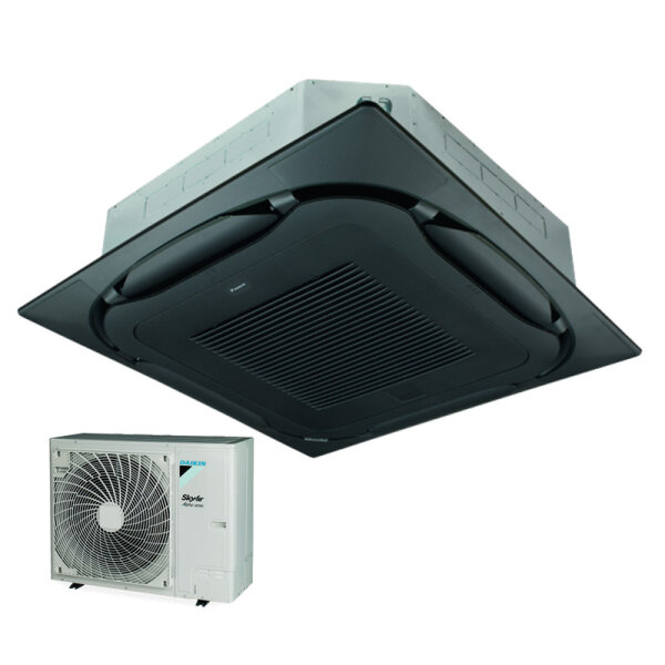 Daikin Set 4-Wege-Deckenkassette FCAHG125H-3 + Blende BYCQ140EB standard schwarz + RZAG125NV1 12,1kW