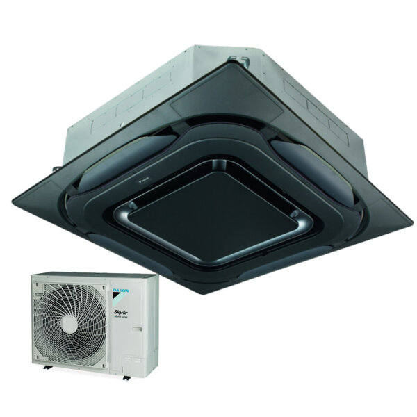 Daikin Set 4-Wege-Deckenkassette FCAHG100H-5 + Blende BYCQ140EPB-5 design schwarz + RZAG100NV1