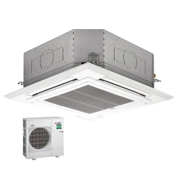 Mitsubishi Electric Set Deckenkassette 9,5 kW PLA-M100EA2 + Blende PLP-6EA + PUZ-M100VKA2 R32