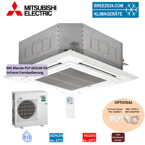 Mitsubishi Electric Set Deckenkassette 5,5 kW PLA-M50EA2 + Blende PLP-6EALM + SUZ-M50VA R32