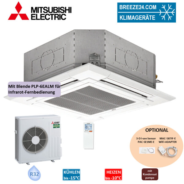 Mitsubishi Electric Set Deckenkassette 7,1 kW PLA-M71EA2 + Blende PLP-6EALM + SUZ-M71VA R32