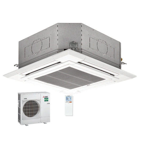 Mitsubishi Electric Set Deckenkassette 9,5 kW PLA-M100EA2 + Blende PLP-6EALM + PUZ-M100VKA2 R32