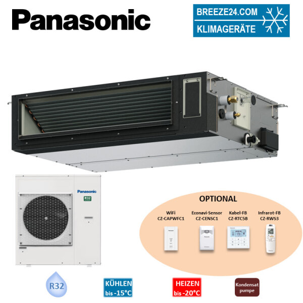 Panasonic Set Kanalgerät 9,5 kW S-1014PF3E + U-100PZH4E5 Elite | Raumgröße 100 - 105 m² | R32
