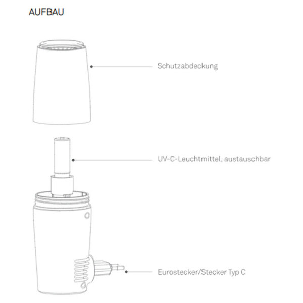 MSP2 UV-C Tragbarer Luftreiniger mit Netz-Anschluss