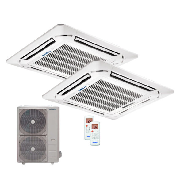 Kaisai Set 2 x KCD-24HRG32X + KCD-HRG32 Deckenkassette + Y-Verbinder UTP-SX254A + KOE30U-48HFN32X 400V