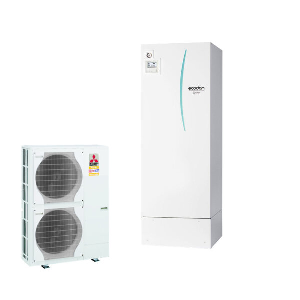 Mitsubishi Electric Set 8.45 PUZ-HWM140YHA + ERPT30X-VM2ED Monoblock-Wärmepumpe + Speicher 300L 14kW