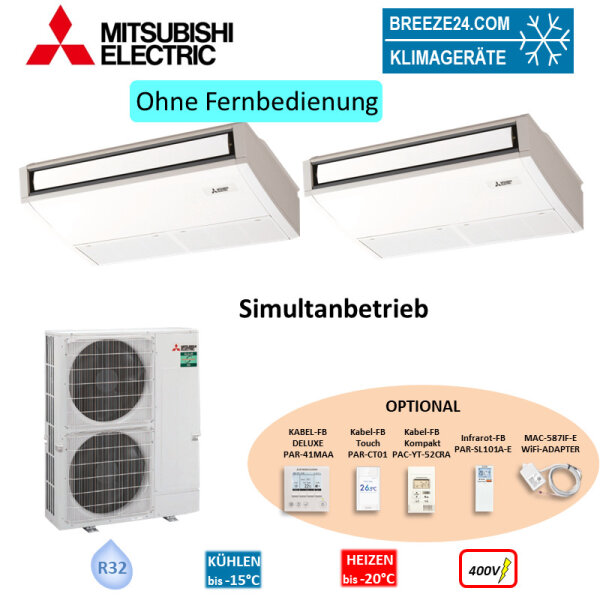 Mitsubishi Electric Set 2 x PCA-M100KA + PUZ-ZM200YKA2 R32 400V (Simultan)