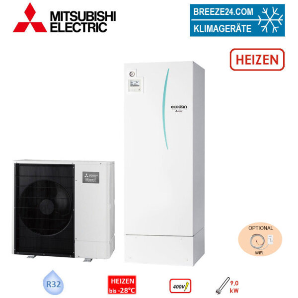 Mitsubishi Electric Set 5.24 PUD-SHWM120YAA + EHST30D-YM9D Wärmepumpe + Speichermodul 12,0 kW 300 L
