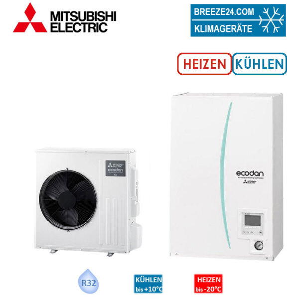 Mitsubishi Electric Set 9.13 SUZ-SWM80VA + ERSD-YM9D Wärmepumpe + Hydromodul Kühlen/Heizen 6,5 kW