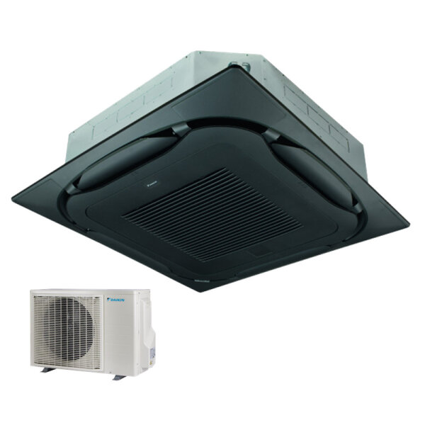 Daikin Set 4-Wege-Deckenkassette FCAG35B-3 + Blende BYCQ140EB standard schwarz + RXM35A 3,5 kW