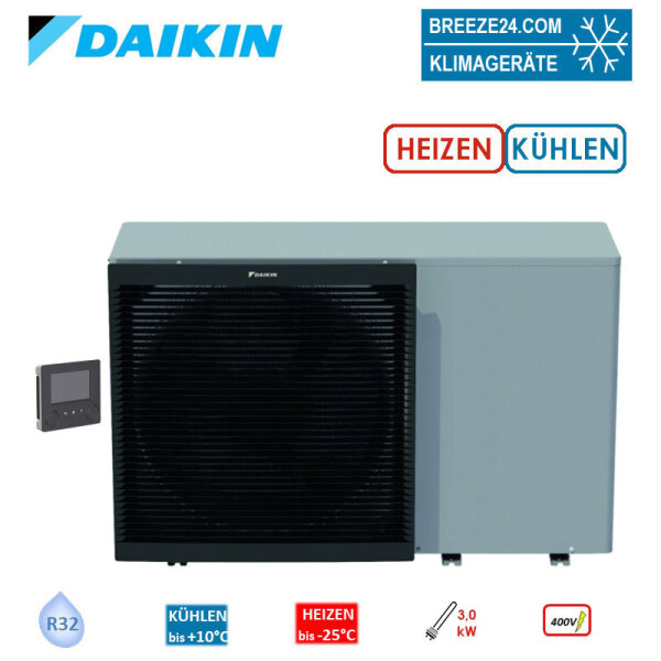 Daikin Altherma 3 M EBLA16D3W17 Luft-Wasser Wärmepumpe Monoblock HeizenKühlen 16kW Heizstab 3kW 400V