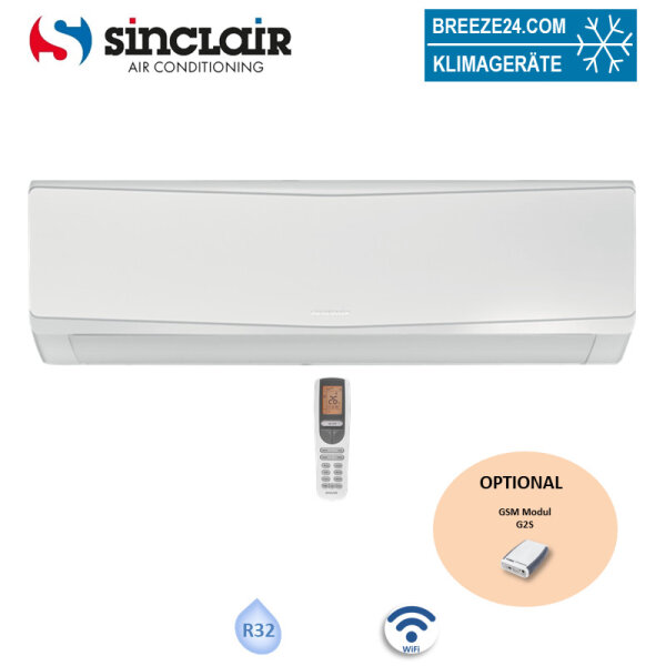 Sinclair Wandgerät KEYON SIH-12BIK 3,2 kW für 1 Raum mit 35 - 40 m² | WiFi | R32