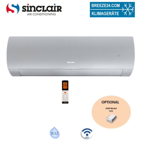 Sinclair Wandgerät TERREL SIH-24BIT2S silber 7,0 kW | Raumgröße 70 - 75 m² | WiFi