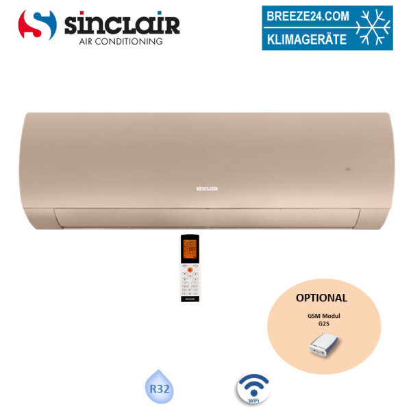 Sinclair Wandgerät TERREL SIH-24BIT2C champagner 7,0 kW | Raumgröße 70 - 75 m² | WiFi