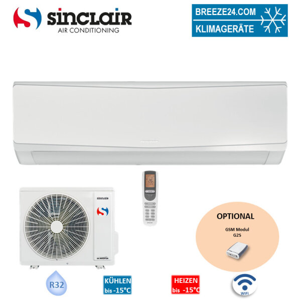 Sinclair Set Wandgerät KEYON SIH-24BIK + SOH-24BIK 6,2 kW für 1 Raum mit 60 - 65 m² | R32