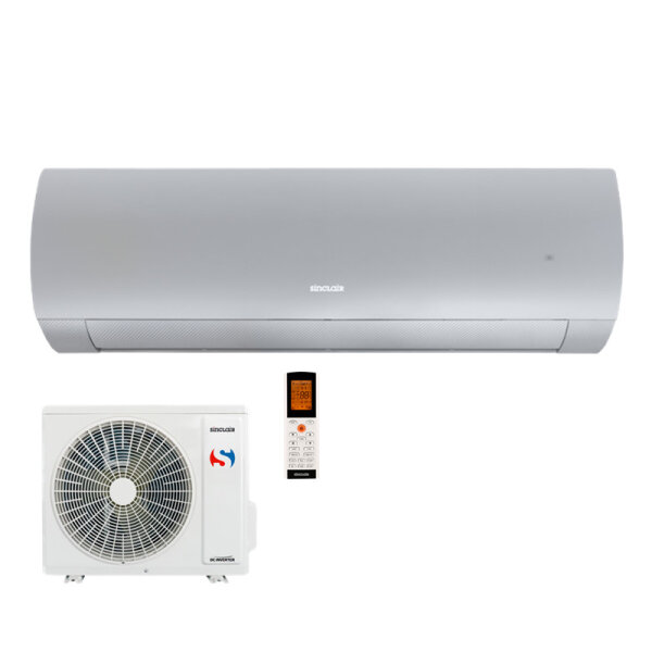Sinclair Set Wandgerät TERREL SIH-09BITS + SOH-09BIT silber 2,7 kW | Raumgröße 30 - 35 m² | WiFi