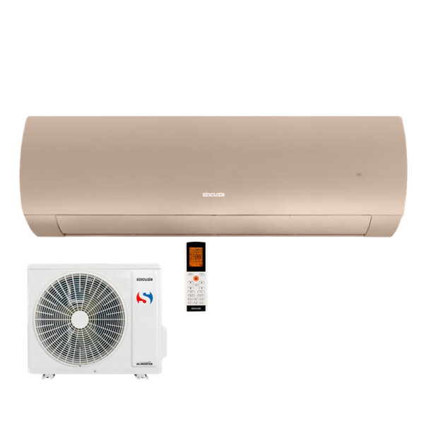 Sinclair Set Wandgerät TERREL SIH-09BITC + SOH-09BIT champagner 2,7 kW | Raumgröße 30 - 35 m² | WiFi