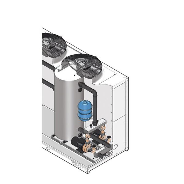 Remko Speicher, Standard-Pumpe, MAG, Manometer und Frostschutzheizung für Kaltwasser-Erzeuger