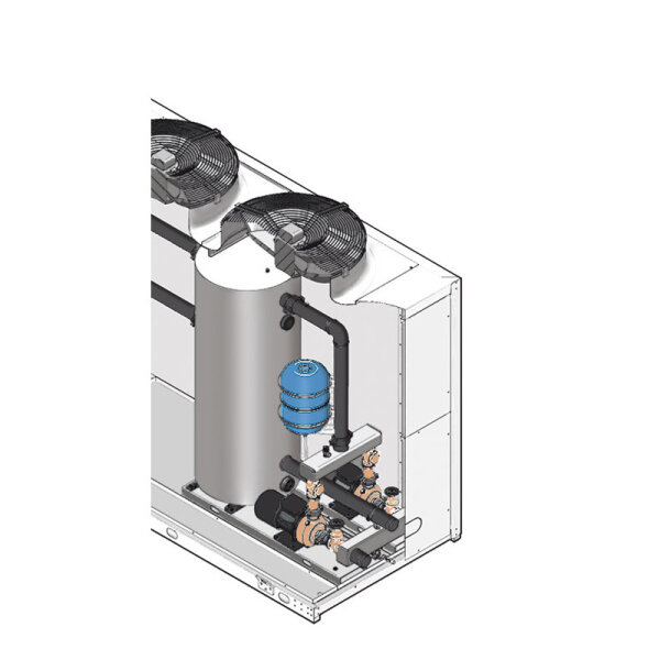 Remko Speicher, Hochleistungs-Pumpe, MAG, Manometer und Frostschutzheizung für Kaltwasser-Erzeuger