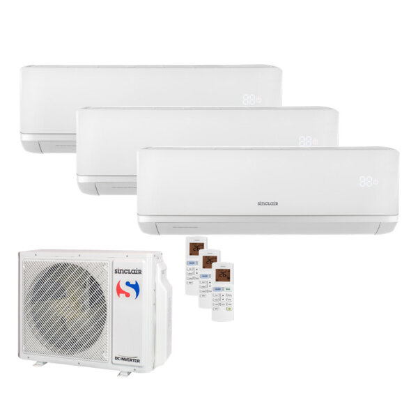 Sinclair Set 3 Wandgeräte RAY 2,7/3,2 kW SIH-09BIR + 2 x SIH-12BIR3 + MV-E28BI2 R32 Klimaanlage
