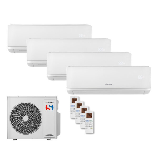 Sinclair Set 4 Wandgeräte RAY 2,7/3,2/4,6 kW SIH-09BIR + 2 x SIH-12BIR3 + SIH-18BIR + MV-E36BI2 R32
