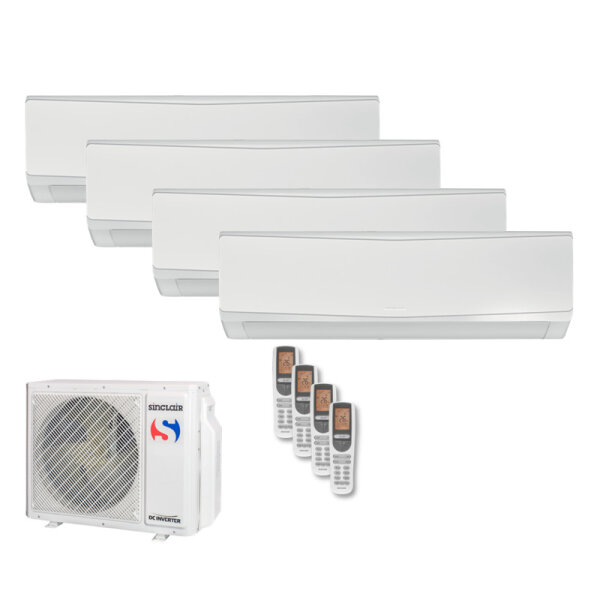 Sinclair Set 4 Wandgeräte KEYON WiFi 2,7/3,2 kW 3 x SIH-09BIK + SIH-12BIK + MV-E28BI2 R32