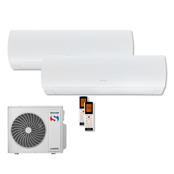 Sinclair Set 2 Wandgeräte TERREL 2,7/7,0 KW SIH-09BITW + SIH-24BIT2W + MV-E36BI2 WiFi R32 Klimaanlage