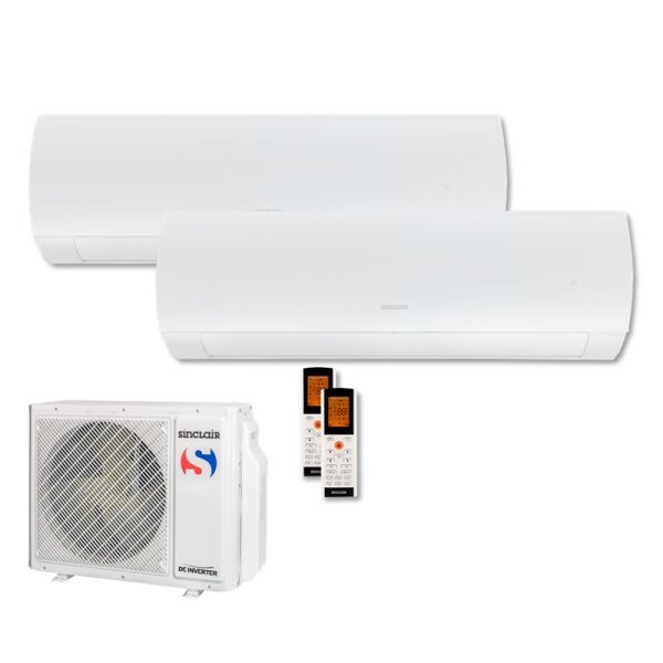 Sinclair Set 2 Wandgeräte TERREL 3,5/5,2 KW SIH-13BITW + SIH-18BIT2W + MV-E21BI2 WiFi R32 Klimaanlage