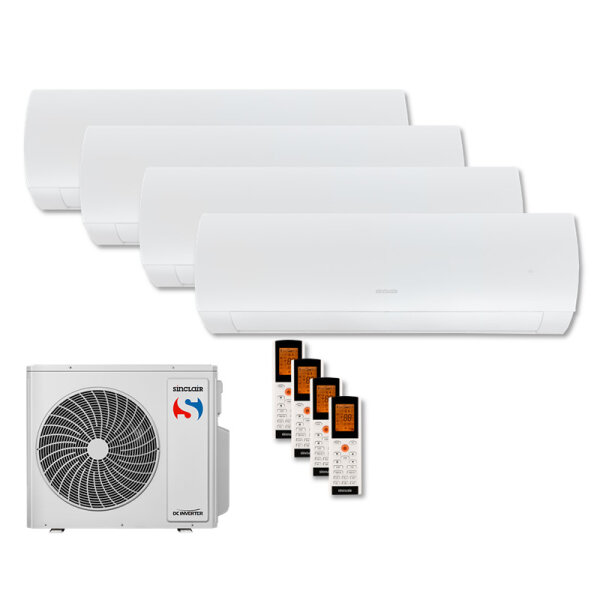 Sinclair Set 4 Wandgeräte TERREL 2,7/3,5/5,2 kW SIH-09BITW + 2 x SIH-13BITW + SIH-18BIT2W + MV-E36BI2