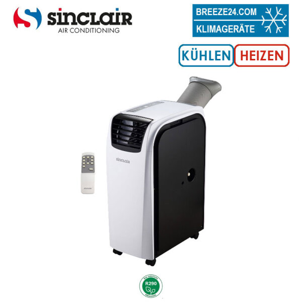 Sinclair AMC-11P Mobile Klimaanlage Kühlen + Heizen 3,0 kW für 1 Raum mit 35 - 40 m² | R290