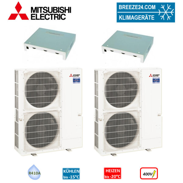 Mitsubishi Electric CU-ZRP38C 2 x PUHZ-ZRP200YKA + PAC-IF013 + PAC-SIF013 Kaskade für RLT 38kW 400V