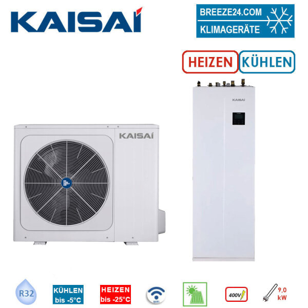 Kaisai Wärmepumpen Set Arctic KHA-14RY3 + KMK-240L-160RY3 Außengerät + Hydromodul mit Speicher 240L