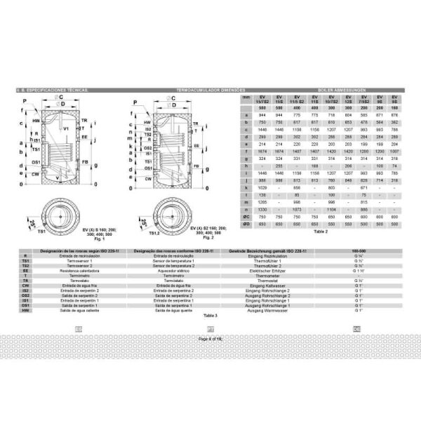 TESY EV9S 160 60 Pufferspeicher emailliert für Solar-/Boileranlagen 160 L mit 1 Wärmetauscher