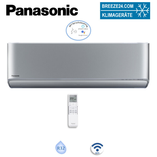 Panasonic CS-XZ25XKEW Wandgerät Etherea WiFi Silber 2,5 kW für 1 Raum | 20 - 25 m² -  R32