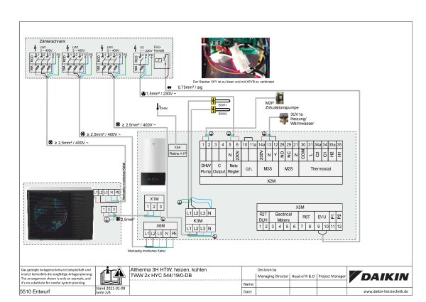 Daikin Altherma 3 H MT F Set EPRA12EW1 + ETVX12S18E9W Wärmepumpe+Hydromodul mit Speicher 180L 12 kW