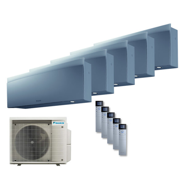 Daikin Set 5 x FTXJ25AS + 5MXM90A2V1B(9/8) Wandgeräte Emura WiFi silber 2,4 kW R32 Klimaanlage