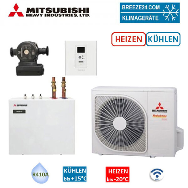 Mitsubishi Heavy Hydrolution Set FDCW60VNX-A+HSB60+CPD 11 25M/65+RC-HY20 Wärmepumpe+Hydromodul+Pumpe+FB