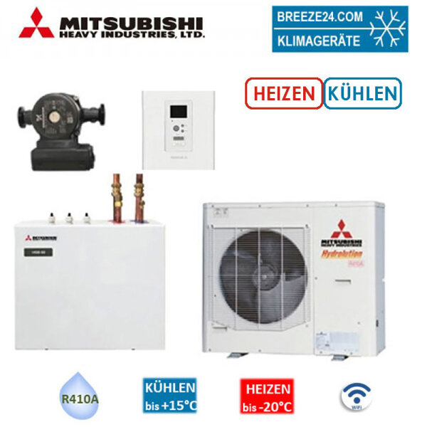 Mitsubishi Heavy Hydrolution Set FDCW100VNX-A+HSB100-W+CPD1125M/65+RC-HY20 Wärmepumpe+Hydromodul+Pumpe+FB