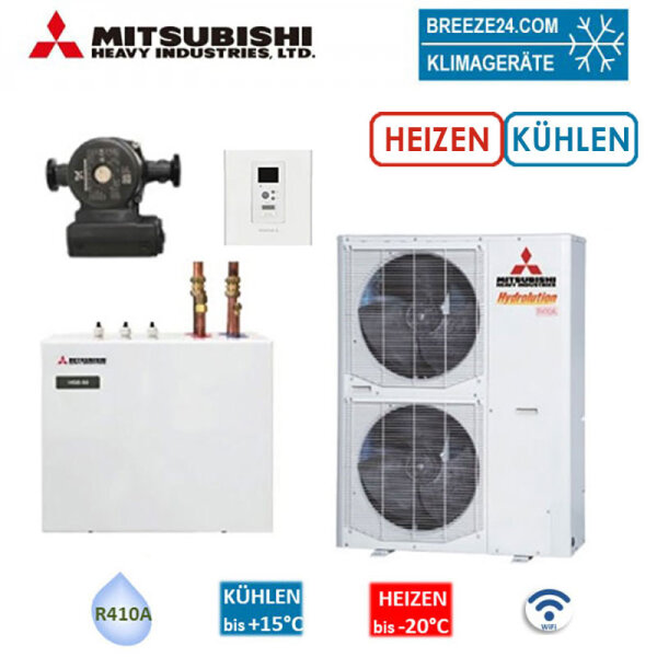 Mitsubishi Heavy Hydrolution Set FDCW140VNX-A+HSB140+CPD1125M/65+RC-HY20 Wärmepumpe+Hydromodul+Pumpe+FB