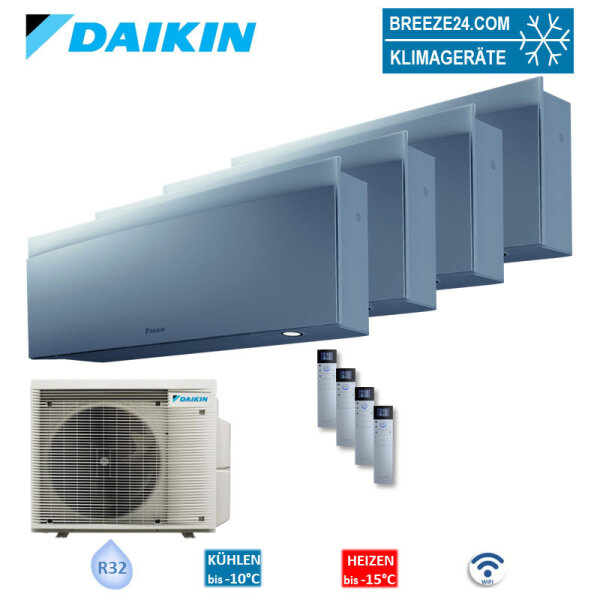 Daikin Set 4 Wandgeräte Emura WiFi 3,5 kW - 4 x FTXJ35AS + 4MXM80A8 R32 Klimaanlage