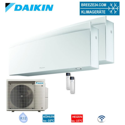 Daikin Set 2 Wandgeräte Emura WiFi 2,3/2,4 kW - FTXJ20AW + FTXJ25AW + Außengerät  2MXM50A2V1B(9/8)