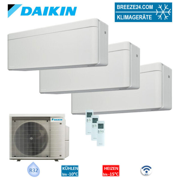 Daikin Set 3 Wandgeräte Stylish WiFi 2,0/4,2 kW - FTXA20CW + 2 x FTXA42CW + 4MXM80A8 Klimaanlage
