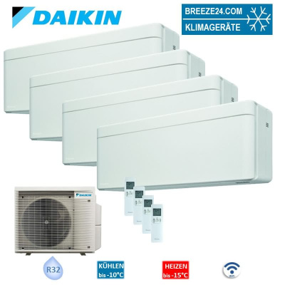 Daikin Set 4 Wandgeräte Stylish WiFi 2,0/2,5/3,4kW - FTXA20CW + FTXA25CW + 2 x FTXA35CW + 4MXM80A8