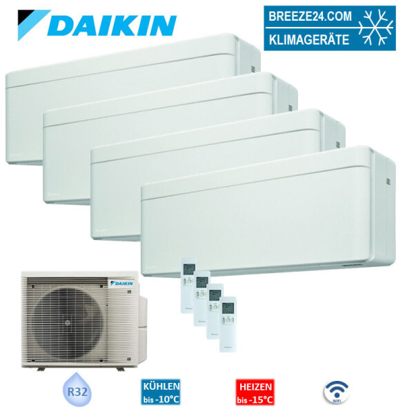 Daikin Set 4 Wandgeräte Stylish WiFi 2,0/2,5 kW 3 x FTXA20CW + FTXA25CW + 4MXM68A8 R32 Klimaanlage