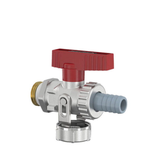 Flamco KFE-Kugelhahn 1/2" - Matt-Vernickelt mit Schlauchverschraubung | F10638